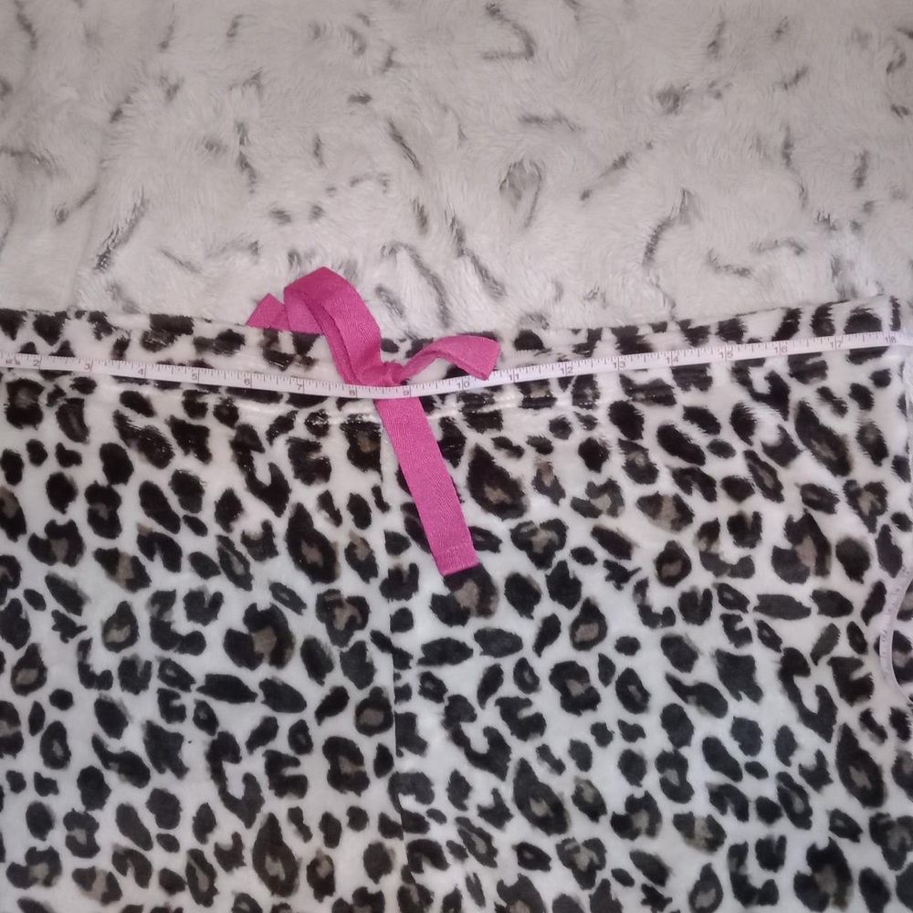 Bobbie Brooks Leopard Print Pajama Pants with Pink Accent Tie